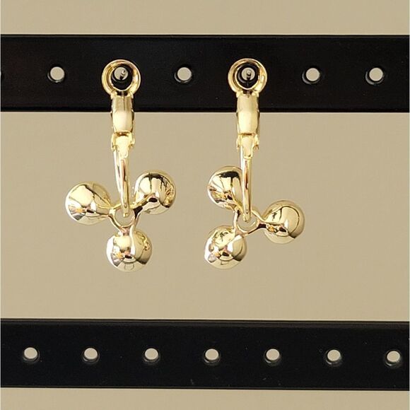 Earrings Gold Tone Topaz Color Crystal Hoop Earrings #0080 - Picture 7 of 9